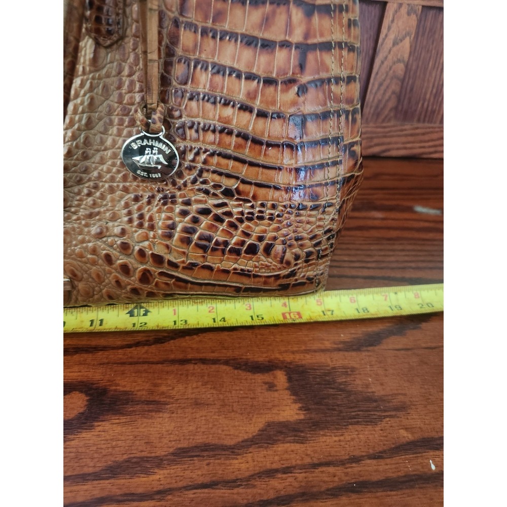 Pecan Brahmin Finley Carryall leather satchel bag Large See Description - Picture 6 of 10